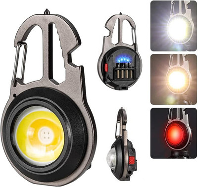 SKYVOKES Small Flashlights, 500Lumens Bright Rechargeable Keychain Mini Flashlight LED Front Light(Black)