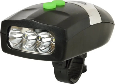 HighRider 2-in1 Bicycle/Cycle Front Light & Horn with mount, Waterproof LED Front Light(Black, Green)
