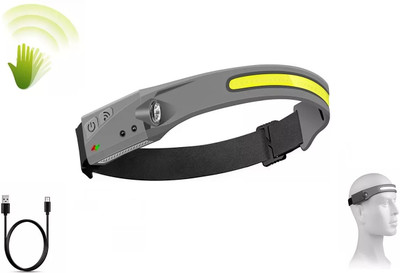 URANUS Rechargeable LED Headlamp with Motion Sensor|Waterproof flashlight LED Headlamp LED Headlamp(Black)