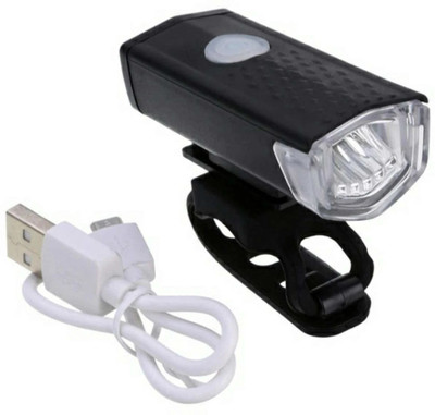 Shopeleven USB Rechargeable Waterproof Cycle Light 300 Lumens 3 Lighting Modes LED Front Light(Black)