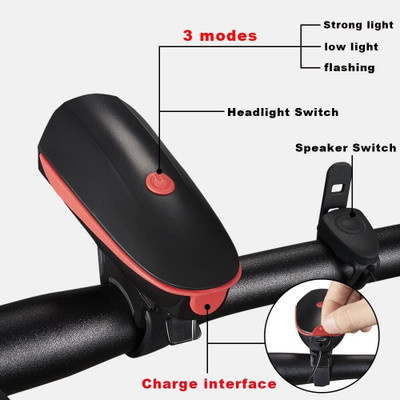 Rebound 3 MODE CYCLE LIGHT WITH HORN LED Front Light(Multicolor)