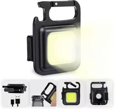BSVR New LED Keychain Flashlight 192 Rechargeable 3 Lighting Modes With Bottle Opener 6 hrs Torch Emergency Light(Black)