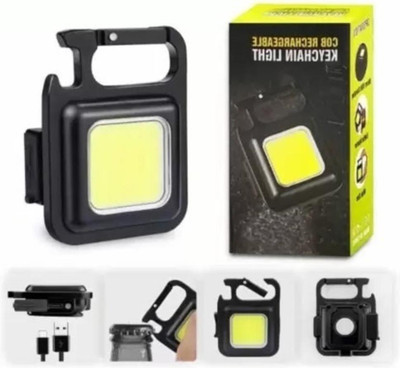 NKPR Portable LED Keychain Flashlight Rechargeable 4 Modes With Bottle Opener 60 8 hrs Torch Emergency Light(Black)