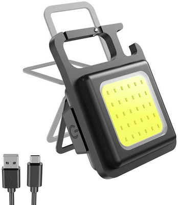 Shopeleven Portable Pocket Light with Bottle Opener and Magnet Base for Camping, Hiking LED Front Light(Black)