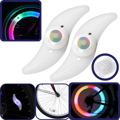 KARBD Waterproof 2 LED Spoke Light Cycling Reflectors for Mountain Bicycle Bike LED Wheel Reflectors(Multicolor)