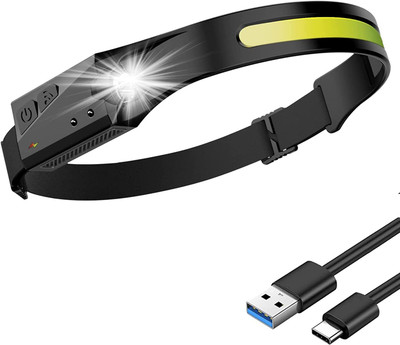 Xydrozen Waterproof USB Rechargeable Head lamp Band for Adults LED Headlamp(Black)