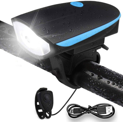 ETH Rechargeable Waterproof Cycle Light with Horn Cycle LED Front Light LED Front Light(Black)