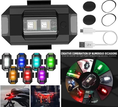 BYKING Universal Safety Small Light 7 Colors 30 Modes, Cycle, Helmet Light - Multicolor LED Rear Break Light(Multicolor)
