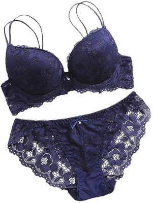WTE Designer Women's Lightly Padded Non Wire Push Up Lingerie Set