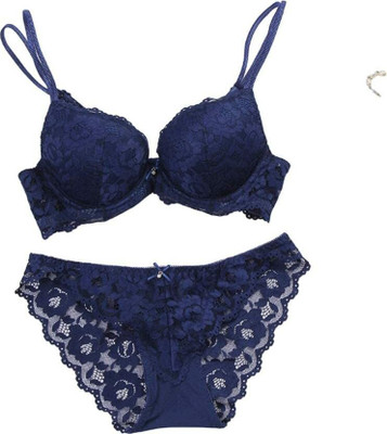 Pronest Designer Women's Lightly Padded Non Wire Push Up Solid Lingerie Set Lingerie Set