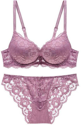 Pronest Designer Lightly Padded Non Wire Push Up Bra panty for women Solid Lingerie Set Lingerie Set