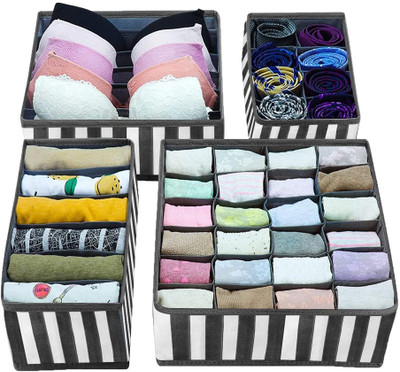 PrettyKrafts F4112_StrpBlack_PK Drawer Divider(Fabric)