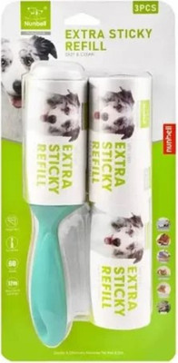 dhanak Effortless FurRemoval for Furniture,Car, Pack of 1Roller&3Refills(60sheets each) Lint Roller