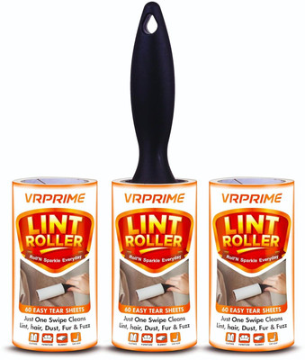 VRPRIME 180 Sheets Lint Roller Remover for Clothes Reusable Sticky Easy-Tear Sheet Lint Roller