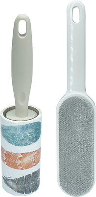 HOUSE OF QUIRK Lint Rollers Remover Brush 10cm Sheet 60 Sheets 1 Roll + 1 Pet Brush-Leaf Lint Roller