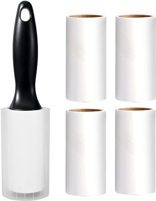 Zureni Remover Reusable Sticky Picker with 1 Handle 5 Refill Rolls Easy-Tear Sheet Lint Roller