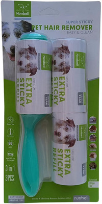 Puppyhugs Lint Roller with Cover 60 Sheet & 2 Refills for Dog Hair Removal & Dust-GREEN Lint Roller