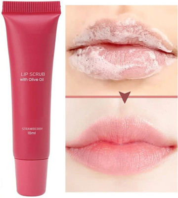 GABBU Lip Scrub - For Tanned Lips Scrub (10 ml) strawberry(Pack of: 1, 10 g)