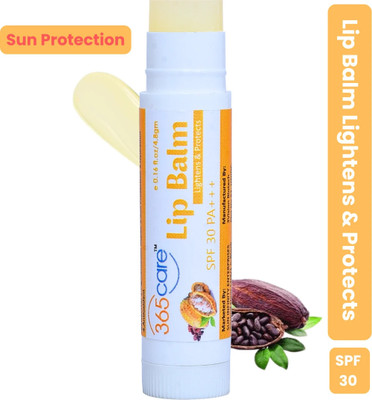 365Care Cocoa Butter Lip Balm SPF 30 PA+++ | Lightens Dark Lips | Sun Protection Cocoa Butter(Pack of: 1, 4.8 g) 365Care Cocoa Butter Lip Balm SPF 30 PA+++ | Lightens Dark Lips | Sun Protection Cocoa Butter(Pack of: 1, 4.8 g)