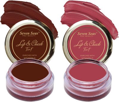 Seven Seas Lips & Cheek Tint Pack OF 2 With Enriched With Vitamin C Maroon, Hippie Pink(Pack of: 2, 16 g)