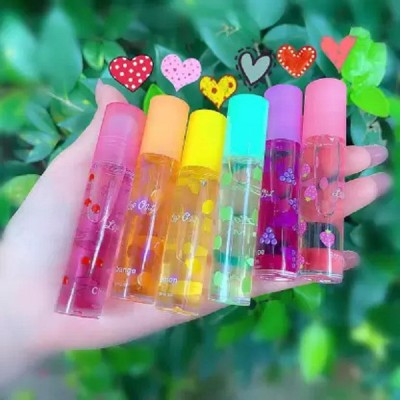 LIGHT BEAUTY Nourishing Fruit Flavoured Lip Gloss Transparent Moisturizing Lip Oil Fruit Fruit(Pack of: 6, 21.6 g)