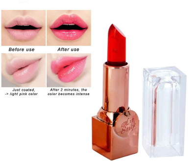 Emijun jelly color change lipstick waterproof non transfer 24 hrs.(Red, 3.6 g)