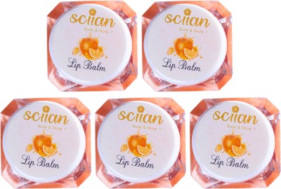 sciian Orange Lip Balm for Naturally Glowing and Hydrated Lips Orange(Pack of: 5, 50 g)
