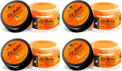 Bon Austin Lip Balm for Soft and Natural Lips with Orange Extracts (15g) Pack of 4 Orange(Pack of: 4, 60 g)