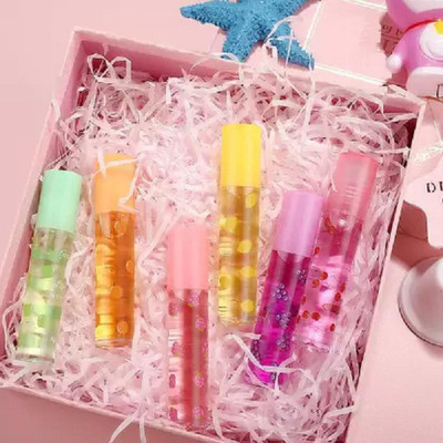 Elecsera Transparent Moisturizing Fruity Roll On Lip Oil Fruit Fruit(Pack of: 6, 21.6 g)