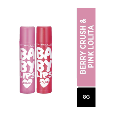 MAYBELLINE NEW YORK Baby Lips Tinted Lip Balm Pink Lolita & Berry Crush(Pack of: 2, 8 g)