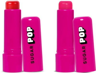 SUGAR POP Nourishing Lip Balm Combo -02 Cherry & 06 Strawberry | Tinted Lip Moisturizer | Cherry & Strawberry(Pack of: 2, 9 g)