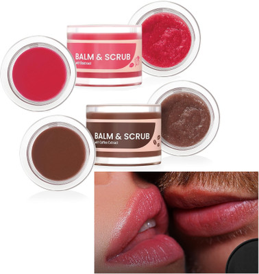 tanvi27 LIP SCRUB AND LIP BALM BEETROOT & COFFEE FLAVOUR FOR SOFT & SMOOTH LIPS COFFEE, BEETROOT(Pack of: 2, 14 g)