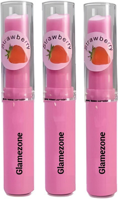 Glamezone Color Changing Lip Balm on Lips Strawberry(Pack of: 3, 3.5 g)