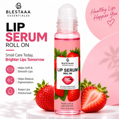 blestaaa essentialss Strawberry Lip Serum for Moisturized, Soft, Smooth & Healthy-Looking Lips Daily Strawberry(Pack of: 1, 10 g)