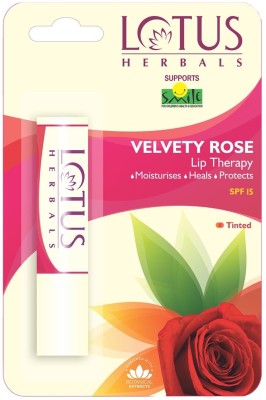 LOTUS HERBALS Velvety Rose Lip Therapy Velvety Rose(Pack of: 1, 3.4 g)