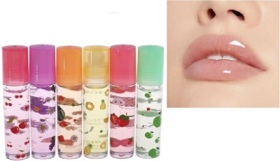 GABBU New lips oil cute fruit lip oil liquid, waterproof, moisturizing lip gloss fruit(Pack of: 6, 12 g)