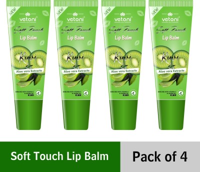 VETONI Soft Touch Kiw Fruity Shine Lip Balm with Vitamin-E & C 10gm each (Pack of: 4) kiwi(Pack of: 4, 40 g)