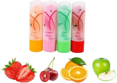 SEUNG GET SOFT PINK LIPS WITH 3D LIP BALM FRUITS(Pack of: 4, 12 g)