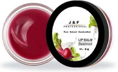 J & F 100 % Organic Beetroot Lip Balm Natural(Pack of: 1, 10 g)