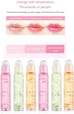 AMOSFIA MOst Trending Roll On Colorless Moisturizing Lip Lotion, Lip Oil fruit Fruits(Pack of: 6, 18 g)