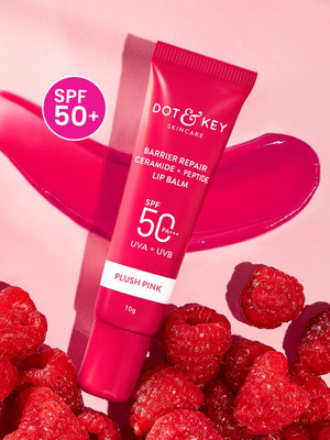 Dot & Key Ceramide&Peptide Barrier Repair Lip Balm Spf ,For Normal Skin|Plush Pink Cherry(Pack of: 1, 10 g)