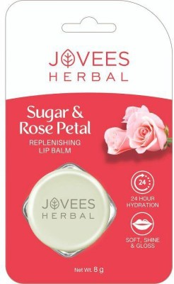 JOVEES Sugar_&_Rose_Petal_Replenishing_Lip_Balm Sugar, Rose Petal Replenishing(Pack of: 2, 8 g)