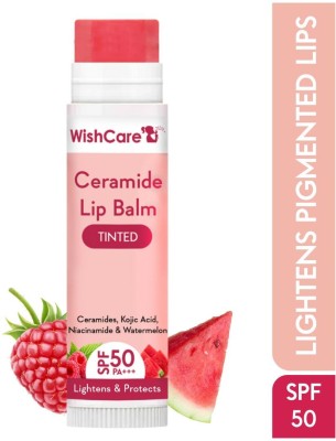 WishCare Tinted Ceramide Lip Balm with SPF50 PA+++ - Kojic Acid & Niacinamide Raspberry(Pack of: 1, 5 g)