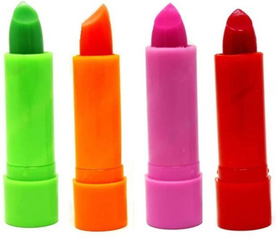 Emijun NEW LONG LASTING MULTI COLOR LIP BALM FRUITY(Pack of: 4, 14 g)