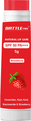battle free Fruity Shine Lip Balm Strawberry (Pack of: 1, 5 g) Strawberry(Pack of: 1, 1 g)