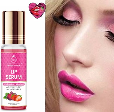 Top Quality Store Strawberry Lip Serum Oil For Strawberry Flavour Lip Shine, Glossy Lips(10 ml, Pink)