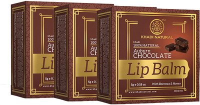 KHADI NATURAL Lip Balm with Beeswax and Honey - Chocolate(Pack of: 3, 15 g)