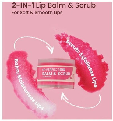 GABBU best Lip Perfect Duo Balm & Scrub with Beetroot Extract Beetroot(Pack of: 1, 7 g)