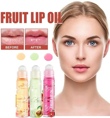 Herrlich Lipstick Moisturizing Lip Glow Oil Lip Care FRUITS(Pack of: 3, 9 g)
