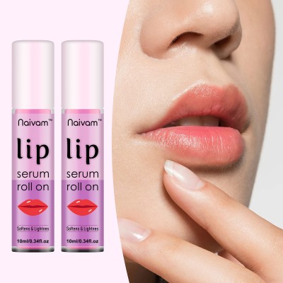 Naivam Lip Serum - Advanced Brightening Therapy for Soft Lips- 20 ml (Pack of 2 x 10ml) Strawberry(Pack of: 2, 20 g)